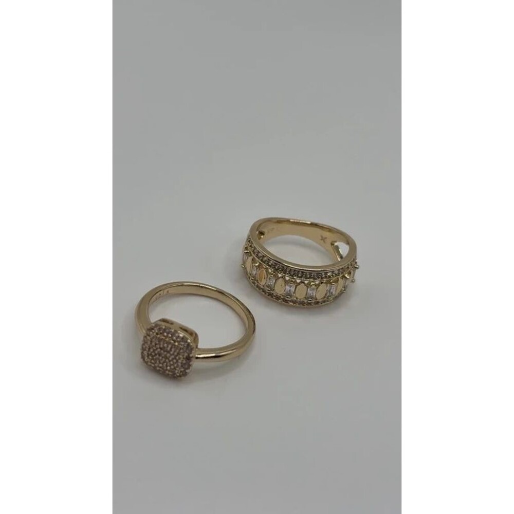 Talla 6 chapado en oro sets de anillos